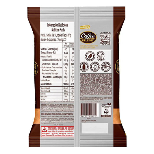 Coffee Delight 100% Colombian Coffee Soft Candy, 100 Units