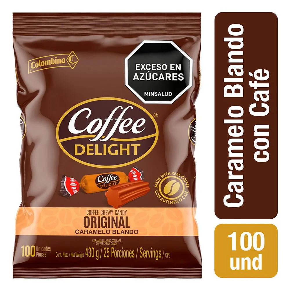Coffee Delight 100% Colombian Coffee Soft Candy, 100 Units